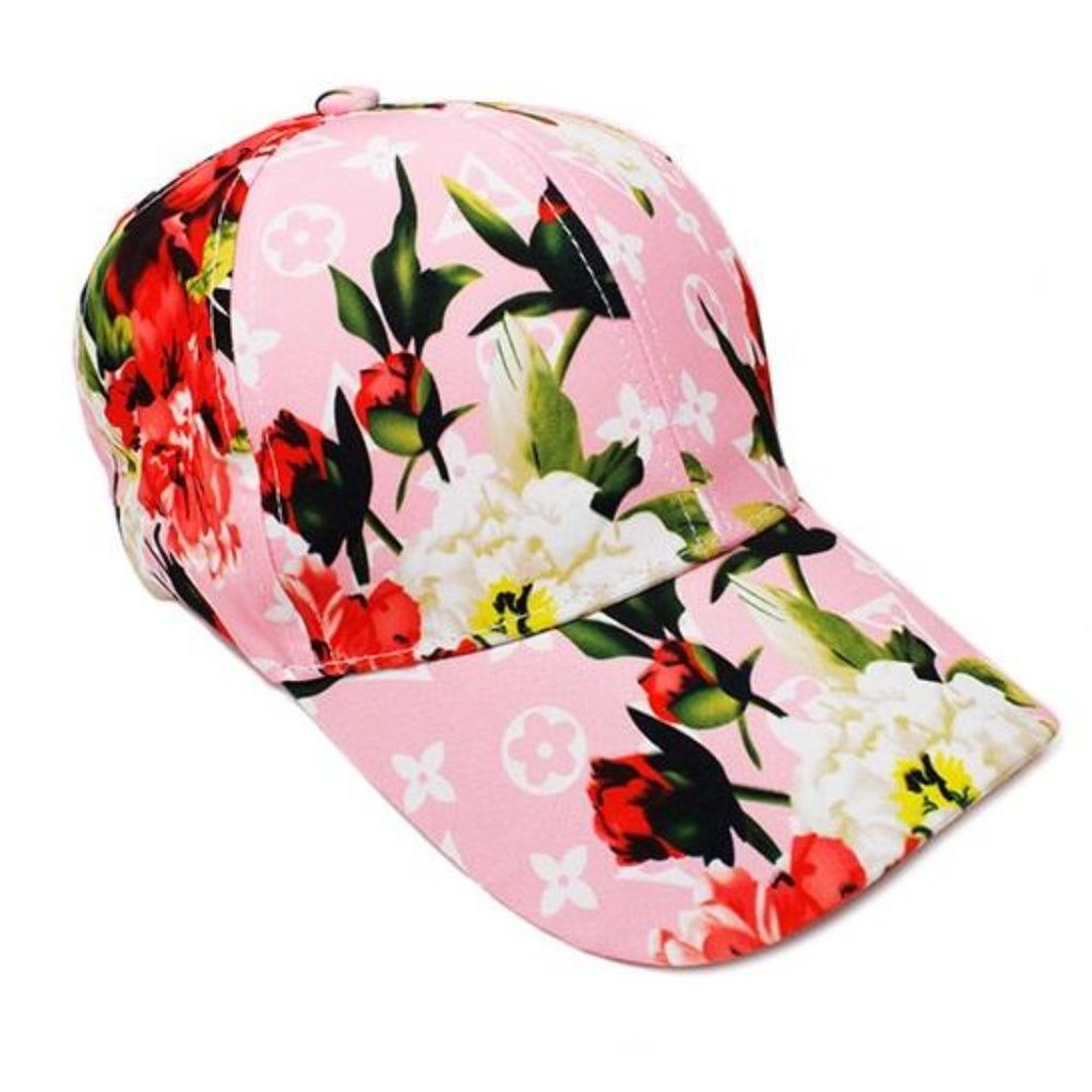 Designer inspire Floral Cap - Pink